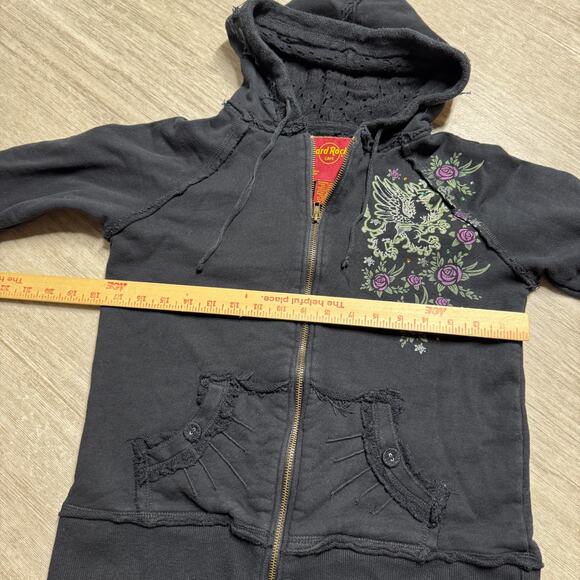 Vintage Y2K Hard Rock Cafe Women's Hoodie Orlando Florida L Zip Halloween - Picture 5 of 9